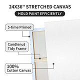 Pre Stretched Canvases for Painting 24x36 2 Pack Large Blank Canvas Boards for Acrylic Pouring and Oil Painting, 100% Cotton, 5-Time Gesso Primed JenJen Tradition