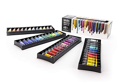 Liquitex BASICS Acrylic Paint Set, 48 x 22ml (0.74-oz) Tube Set Liquitex