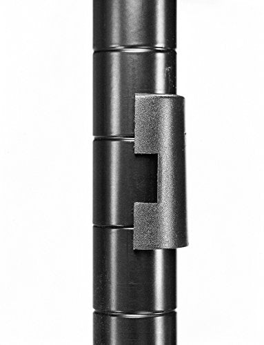 Whitmor Supreme Tier Shelving 5 Adjustable Shelving-500 Pound Weight Capacity Per Shelf-Leveling Feet, 18" x 48" x 74", Black