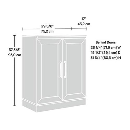 Sauder HomePlus Base Pantry cabinets, L: 29.61" x W: 17.01" x H: 37.40", Dakota Oak finish