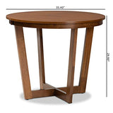 Baxton Studio Alayna Modern and Contemporary Walnut Brown Finished 35-Inch-Wide Round Wood Dining Table Baxton Studio