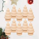 Abaodam 20 Pcs Mini Christmas Tree Wooden Unfinished Doll DIY Crafts Handmade Wood Peg Doll Home Decoration Ornament Abaodam