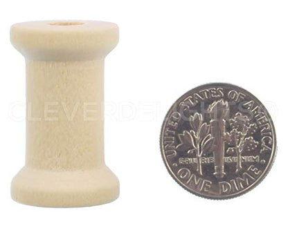 CleverDelights 1" x 5/8" Wood Spools - 50 Pack - 1 Inch Craft Spools - WoodArtSupply