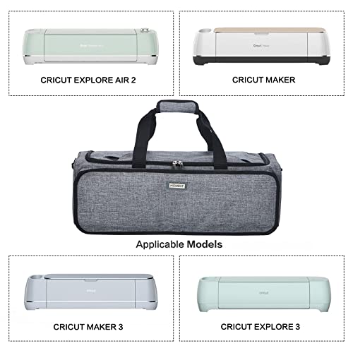 HOMEST Carrying Case for Cricut Explore Air 2/Cricut Maker/Maker 3, Carrier with Multi pockets for 12x12 Mats, Vinyl Rolls, Pens, other tools - WoodArtSupply