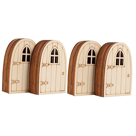 Yardenfun 40 Pcs Christmas Tree Ornaments Unfinished Wood Fairy Doors Outdoor Miniatures to Make Elf Door Decoration Landscape Decor Miniature Yardenfun