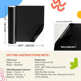 JAVIGA Heat Transfer Vinyl, Black HTV 12" x 10ft Black Iron on Vinyl Roll Compatible with Cricut All Cutting Machine and Heat Press, Black HTV Vinyl JAVIGA