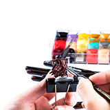 Transon Artist Detail Paint Brushes with Case 15pces for Model Miniature Painting, Nylon, Dark Brown TRANSON