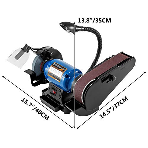 Happybuy 2 IN 1 2inch Belt Grinder for Knife Making 6inch 3450rpm per min Belt and Disc Bench Sander 90 Degree Belt Holder with Sturdy Base and LED - WoodArtSupply