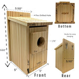 2-Pack Assorted Bird House - Outdoor- Bluebird, Finch, Wren, Chickadee, Tree Swallow Bird, Wild Birds, Woodpecker House Easy-to-Open Birdhouse Oojami