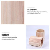 HEALLILY 2pcs Unfinished Wooden Pencil Holder Solid Wood Desk Pen Cup Pot Stationery Organizer for Home Office 8x8cm HEALLILY