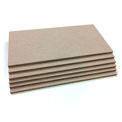 6-Pack 5 x 10 x 0.25 inch Rectangle Shape Crafting Wood - Unfinished MDF Wooden Crafting Materials DIY Project Hobbies Thin Boards (SJT00072)