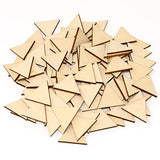 yueton 100PCS 30mm/1.2inch Triangle Unfinished Blank Wood Pieces Wood Slices Wood Chips Embellishments for DIY Crafts, Home Decoration, Board Games, yueton