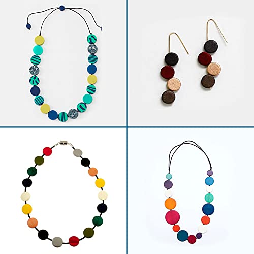 Craftdady 160pcs Unfinished Flat Round Wood Beads 15-30mm Blank Natural Wooden Circle Coin Disc Loose Beads for Jewelry Crafts Making Home Decoration Craftdady