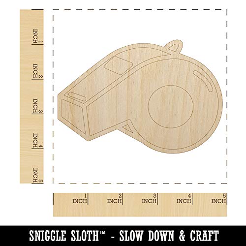 Whistle Coach Sports Unfinished Wood Shape Piece Cutout for DIY Craft Projects - 1/8 Inch Thick - 4.70 Inch Size Sniggle Sloth