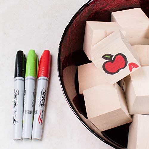 Unfinished Wood Blocks Cubes for Arts & Crafts DIY Projects (24 Pieces) Super Z Outlet