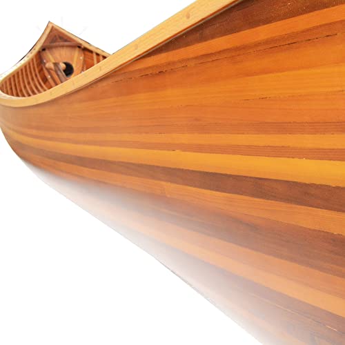 Old Modern Handicrafts Wooden Canoe with Ribs Curved Bow 10' Matte Finish for Display Old Modern Handicrafts