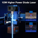 10W Output Laser Engraving Machine, JICCODA L1 High Accuracy 0.05 * 0.1mm Compressed Spot Laser Cutter Mini CNC Machine with 5.0 Bluetooth Technology JICCODA