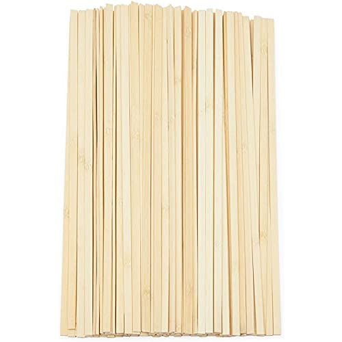 Natural Bamboo Sticks for Arts and Crafts, Flexible Wood (15.5 in, 100 Pack) - WoodArtSupply