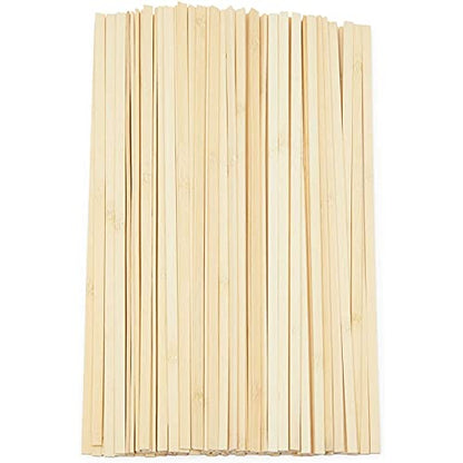 Natural Bamboo Sticks for Arts and Crafts, Flexible Wood (15.5 in, 100 Pack) - WoodArtSupply