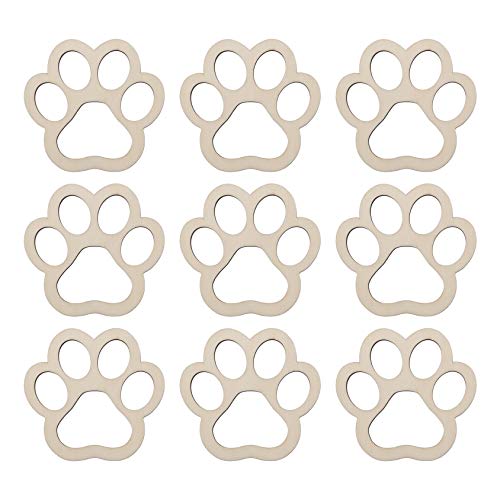 Samanter Paw Shape Hanging Wood Craft Dog Cat Claw Cutout Unfinished Hanging Wood DIY 24pcs Samanter