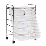 Giantex 15 Drawer Rolling Storage Cart Tools Scrapbook Paper Office School Organizer, Clear Giantex
