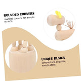 VOSAREA 3 Pcs White Embryo Ornament Wood Animal Figurines Decoraciones para Salas De Casa Waldorf Dolls Unfinished Peg Favors Home Décor Kid Toy VOSAREA