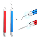 2pcs LED Weeding Tools for Vinyl, Vinyl Weeding Tool with 2 Different Hooks Lighted Weeding Tool Craft Vinyl Tool for Crafting Silhouettes Cameos DIY PEUTIER