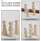 Operitacx 10pcs Unfinished Wood Peg Dolls Little Wooden Peg People Decorative Wood Doll DIY Painting Dolls for Peg People Crafts and Small World Play Operitacx