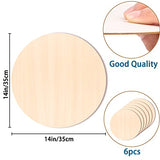 JOICEE 6PACK Wood Circles for Crafts，14 Inch Unfinished Wood Rounds Discs for Door Hanger Sign Blank, DIY Wooden Discs for Crafts Painting and JOICEE