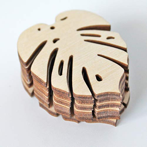ALL SIZES BULK (12pc to 100pc) Unfinished Wood Wooden Laser Tropical Monstera Leaf Leaves Dangle Earring Jewelry Blanks Charms Shape Crafts Made in Texan Wood Crafts
