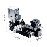 ZR® Electroplated All-metal Mini Miniature Didactical Metal Lathe 50mm Center 36W 20000RPM for Processing Aluminum,Wood, Plastic Materials (Heighten ZR