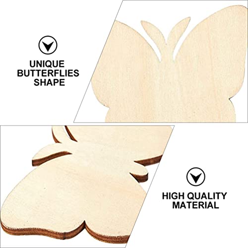 VOSAREA 40Pcs Ornaments Wood Chips Wood Cutouts for Painting Paint Wood Slice DIY Unfinished Wood Slice Unfinished Cutouts Wood Crafts Unfinished VOSAREA