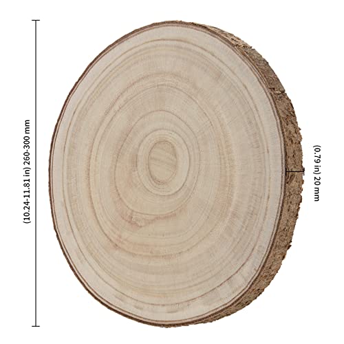 KEILEOHO 6 Piece 10-12 inch Wood Rounds, Natural Round Wood Slices, Unfinished Rustic Wood Circle Slices Tree Slices for Centerpieces, DIY Projects, O