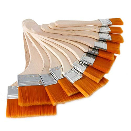 EORTA Set of 12 Art Paint Brushes Assorted Sized Nylon Painting Brushes with Wooden Handles for Acrylic, Oil, Paint, Varnishes, Watercolor, Painter, EORTA