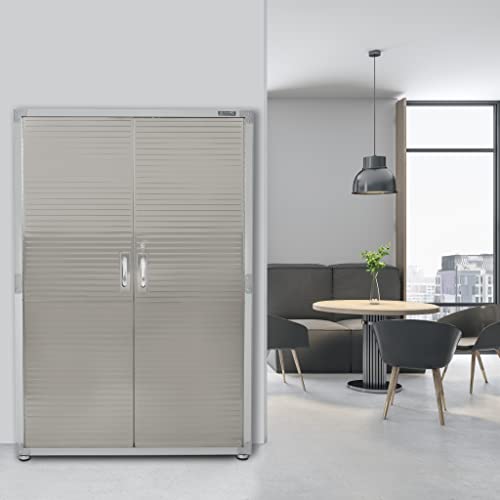 Seville Classics Mega Lockable Storage Cabinet, 48" W x 24" D x 72" H, Granite Seville Classics