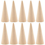 AUEAR, 10 Pack Wooden Cone Wood Ring Cone Display Holder Finger Jewelry Display Stand DIY AUEAR