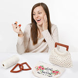 WEBEEDY Macrame Bag DIY Kit for Adults Macrame Kit for Beginners Macrame Purse DIY Kit for Women/Girl Macrame Handbag with Wooden Handle Hobbies WEBEEDY