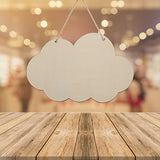 Creaides Cloud Wood Sign Cutout Wooden Cloud Shaped Sign DIY Crafts Hanging Ornament for Wreath Home Door Wall Art Decoration (7.9x5.2 In, 3 Pack) Creaides