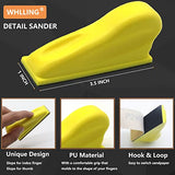 WHLLING Micro Detail Sander with 70PCS Sandpaper-Grit 80 120 180 240 320 400 600, 3.5”x 1”Micro Sanding Tools Detail Sander for Small Projects, WHLLING