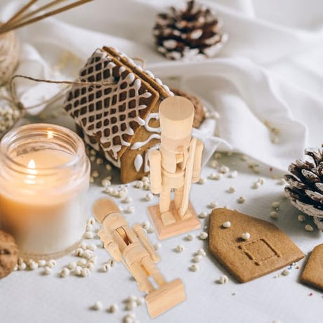 MAGICLULU 3Pcs Christmas Wooden Unfinished Nutcracker Wooden Nutcracker to Paint Unpainted Nutcracker for Christmas Decor DIY Craft MAGICLULU