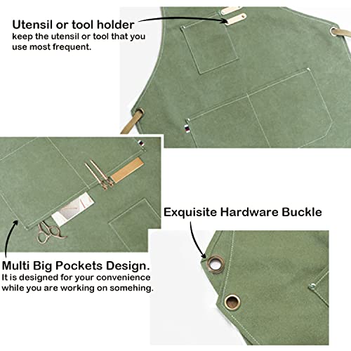 carrotez Adjustable Over sized Plus Size Canvas Apron with Pockets Men and Women Aprons carrotez