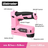 Bielmeier Pink Cordless Staple Gun, 2-in-1 Nail Gun Battery Powered with 2600Pcs Staples and Nails, 4V Brad Nailer Tacker Electric Stapler for BIELMEIER