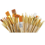 KINGART Mixed Media Brushes, Set of 50, Assorted Sizes, Good for All Projects KINGART