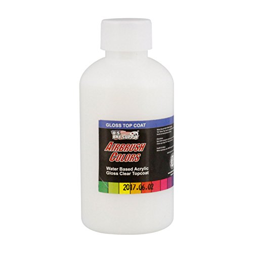 U.S. Art Supply Clear Gloss Topcoat Acrylic Airbrush Paint, 8 oz. also excellent as a Gloss Pouring Medium blender U.S. Art Supply