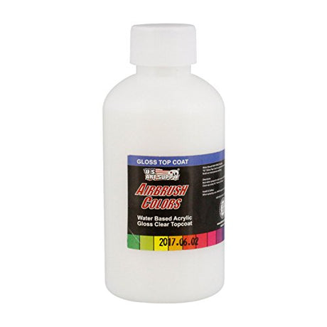 U.S. Art Supply Clear Gloss Topcoat Acrylic Airbrush Paint, 8 oz. also excellent as a Gloss Pouring Medium blender U.S. Art Supply