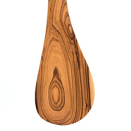 Olive Wood Salad Server Set in an eco-friendly Gift Bag – 2 Piece Fair Trade, Large Wooden Salad Server Spoons. Hand Carved & Beautifully Designed in African Inspired Design