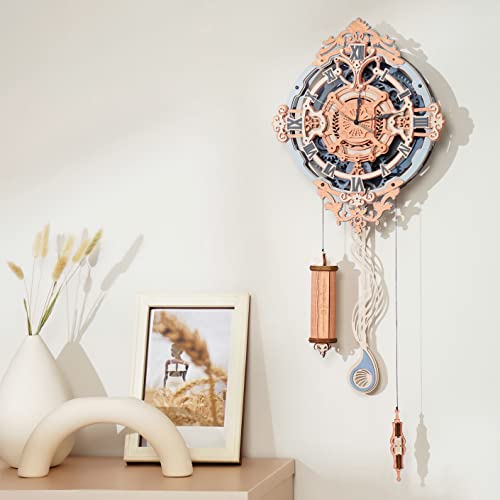 ROKR 3D Wooden Puzzles for Adults Mechanical Clock Kits-Romantic Notes Clock, DIY Clock Model Kits Brain Teaser Puzzles, DIY Crafts/Hobbies/Gifts ROKR