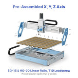 Genmitsu CNC Machine PROVerXL 6050 Plus for Metal Wood Acrylic MDF Carving, GRBL Control, 3 Axis Milling CNC Router Machine, Hybrid Table, Working Genmitsu