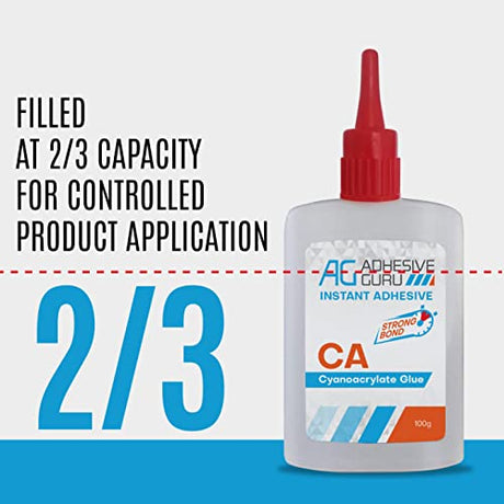 Adhesive Guru CA Glue with Activator Woodworking (2 x 1.7 oz - 2 x 6.76 fl oz) Ca Glue for Woodworking, Cyanoacrylate Glue and Activator (2 Pack) ag adhesive guru