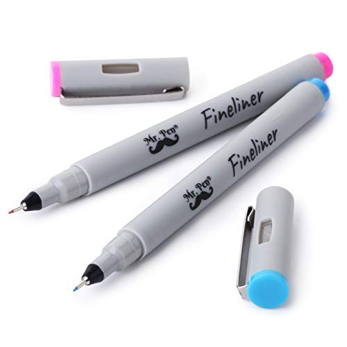 Mr. Pen- Fineliner Pens, 0.2 mm, 6 Pack, Ultra Fine, No Bleed